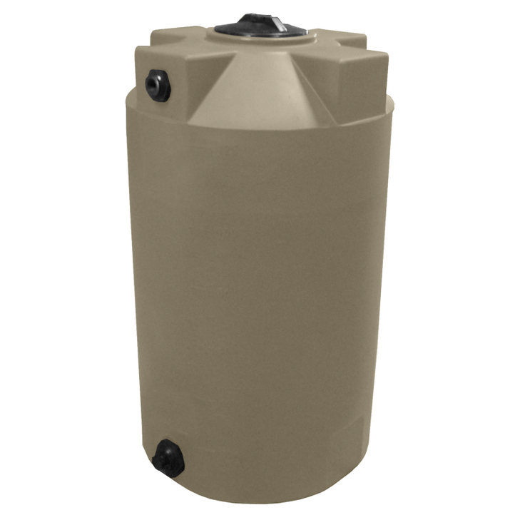 Bushman 125 Gallon Plastic Vertical Water Storage Tank in Mocha
