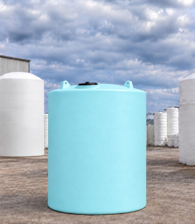 Norwesco 13000 Gallon Blue 1.9 SG Vertical Tank, 144 in dia, no fitting, OneSource Plastics yard