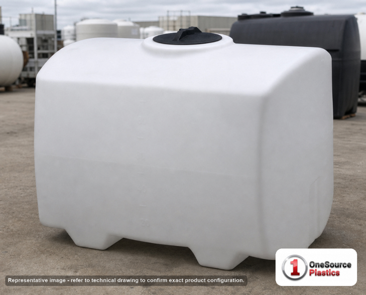 Norwesco 150 Gallon Plastic Pest Control Operator Tank in White. Polyethylene; White; 29" H x 37" W x 48" L.
