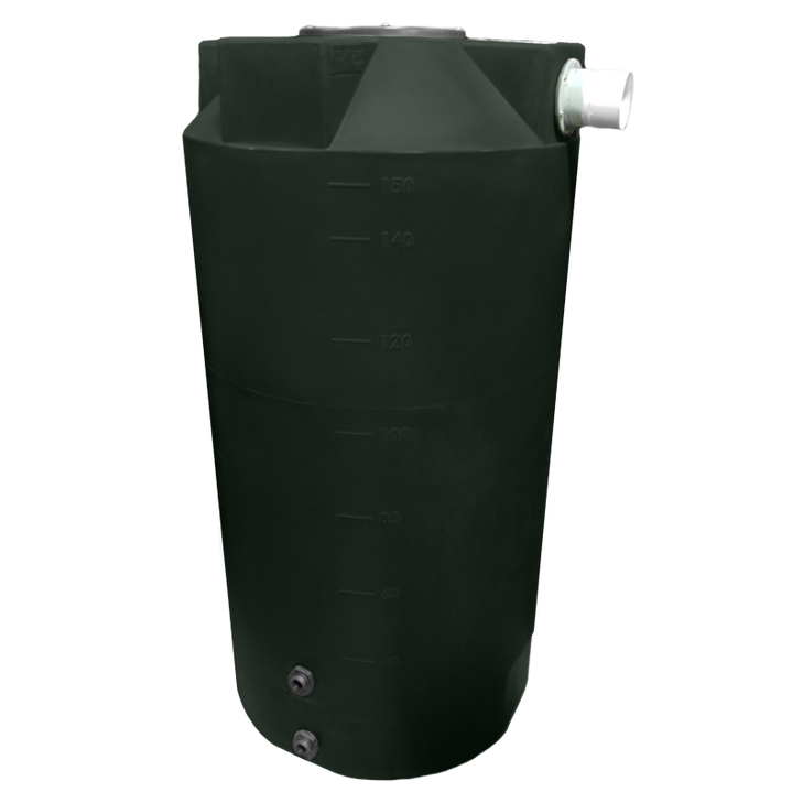 Bushman 150 Gallon Plastic Vertical Rainwater Harvesting Tank in Green