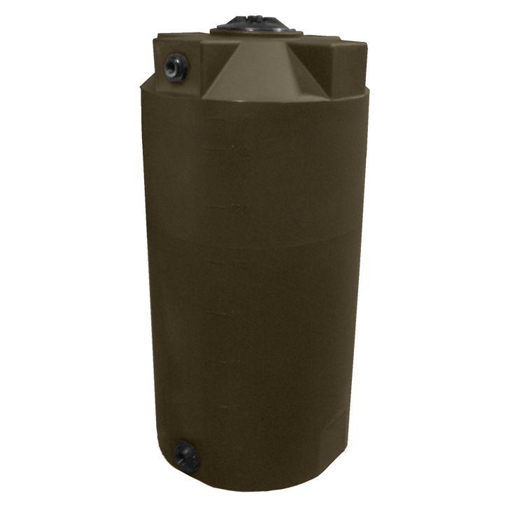 Bushman 150 Gallon Plastic Vertical Water Storage Tank in Dark Brown