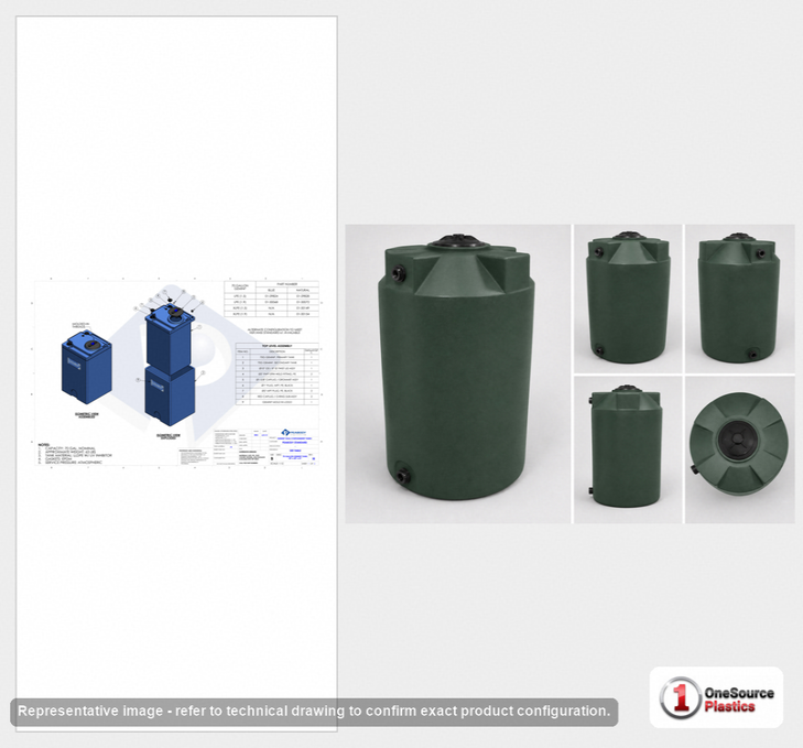 Bushman 150 Gallon Plastic Vertical Water Storage Tank in Green