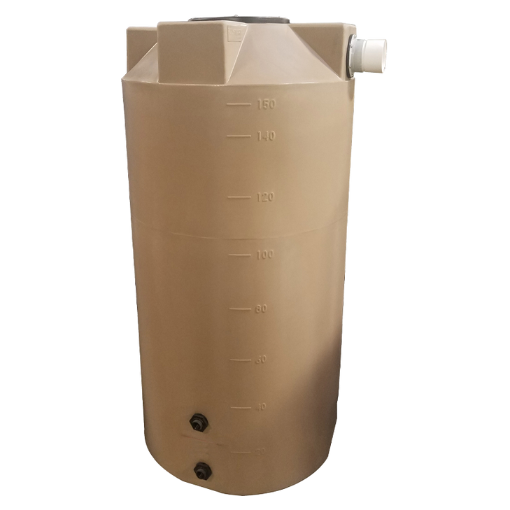 Bushman 150 Gallon Plastic Vertical Water Storage Tank in Mocha