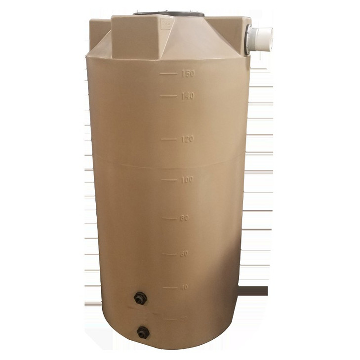 Bushman 150 Gallon Plastic Vertical Water Storage Tank in Mocha