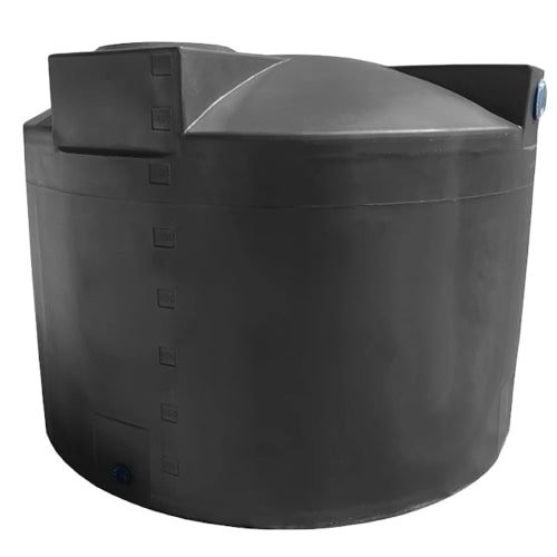 Bushman 1500 Gallon Plastic Vertical Rainwater Harvesting Tank in Black