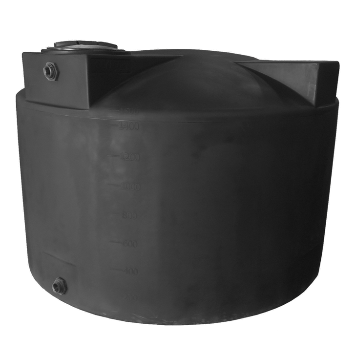Bushman 1500 Gallon Plastic Vertical Water Storage Tank in Black