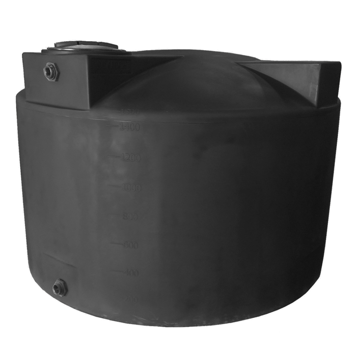 LOCKED - Bushman 1500 Gallon Plastic Vertical Water Storage Tank in Black