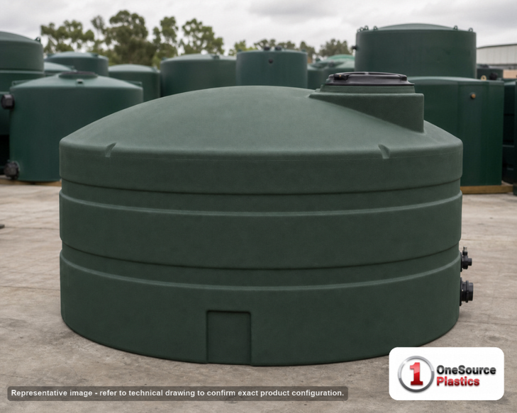 Snyder Industries 1500 Gallon Plastic Vertical Water Storage Tank in Green. 1500 gallon capacity; High Density Linear
