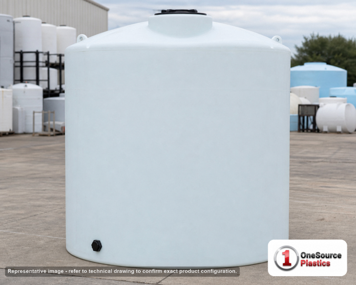 Norwesco 15000 Gallon HDPE Vertical Liquid Storage Tank. . Manufacturer part number N-43823. Sold by OneSource Plastics (https://www.onesourceplastics.com).