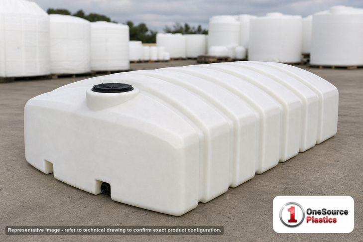 Norwesco 1600 Gallon Hauling Water Storage Tank in White. . Manufacturer part number N-43013. Sold by OneSource Plastics (https://www.onesourceplastics.com).