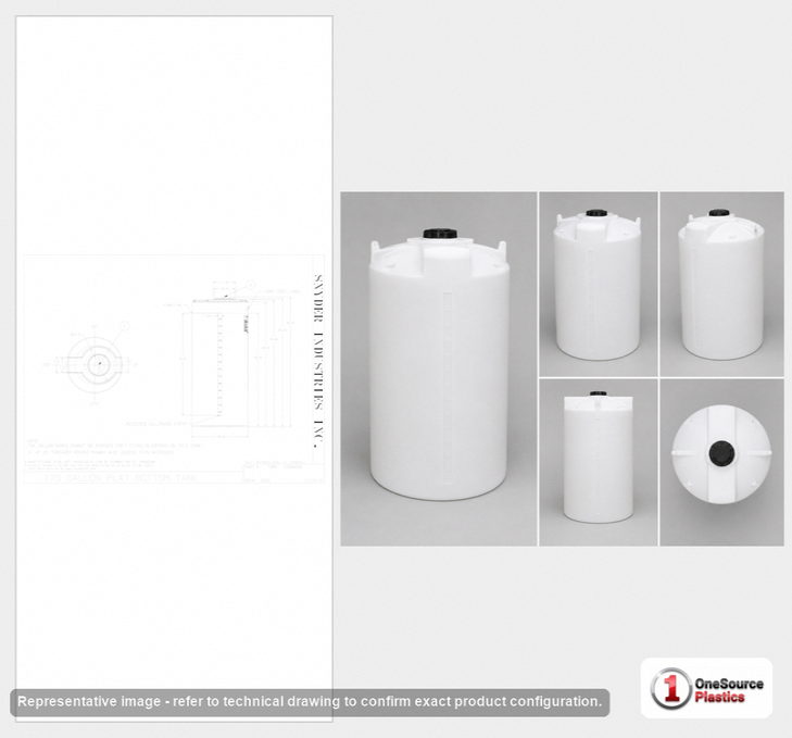 Snyder Industries 175 Gallon HDLPE Vertical Chemical Storage Tank in White