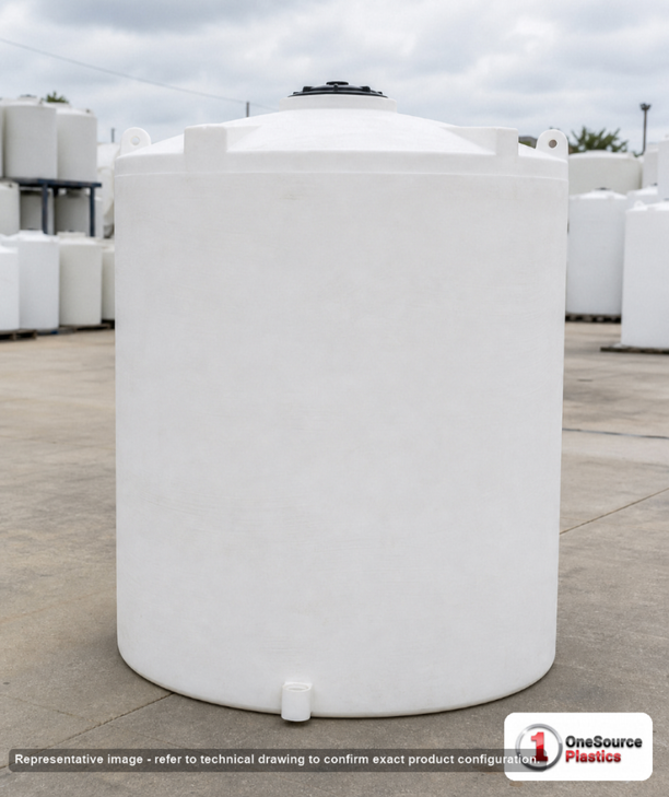Snyder Industries 1900 Gallon HDPE Vertical Liquid Storage Tank with ASTM Certification. Polyethylene; White; 119" H x 72" W