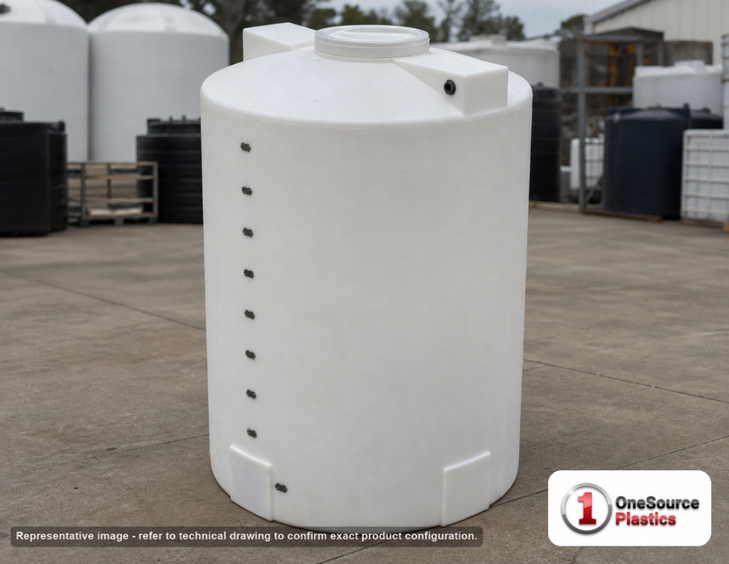 Snyder Industries 200 Gallon HDPE Vertical Liquid Storage Tank with ASTM Certification. 200 gallon capacity; Polyethylene