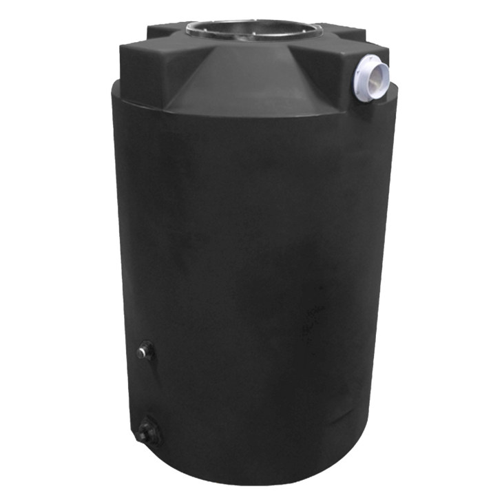 Bushman 200 Gallon Plastic Vertical Rainwater Harvesting Tank in Black
