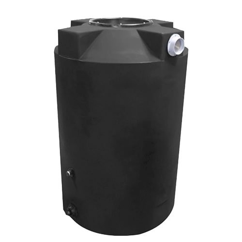 Bushman 200 Gallon Plastic Vertical Rainwater Harvesting Tank in Black