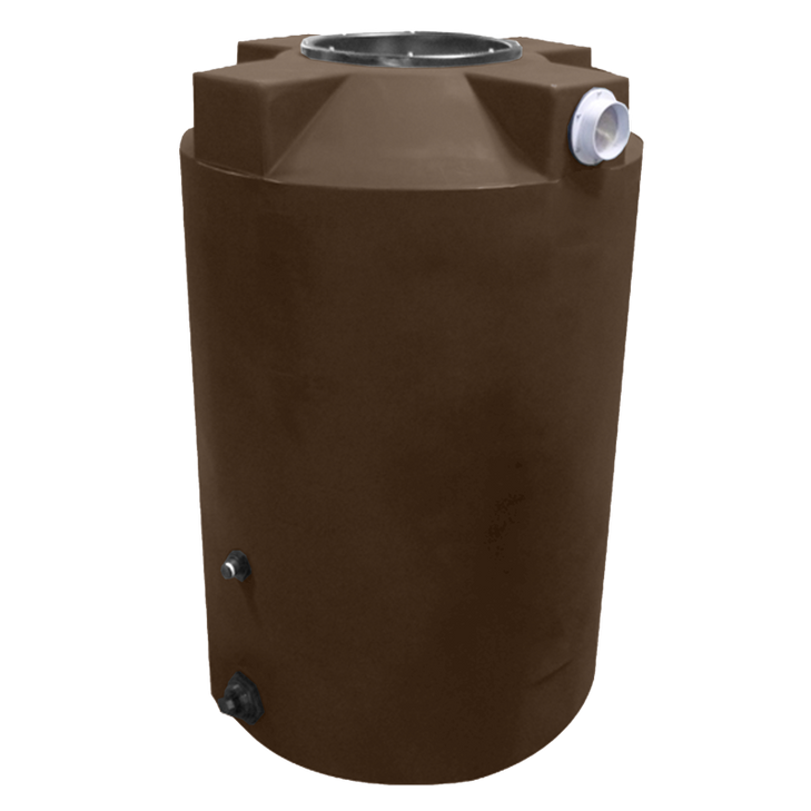 Bushman 200 Gallon Plastic Vertical Rainwater Harvesting Tank in Brown