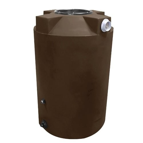Bushman 200 Gallon Plastic Vertical Rainwater Harvesting Tank in Brown