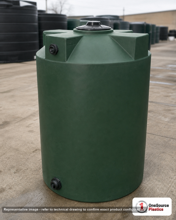 Bushman 200 Gallon Plastic Vertical Water Storage Tank in Dark Green. Polyethylene; Green; 56" H x 36" W x 36" L.
