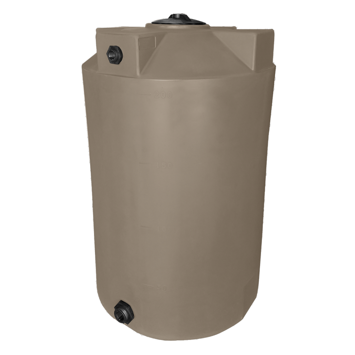 Bushman 200 Gallon Plastic Vertical Water Storage Tank in Mocha