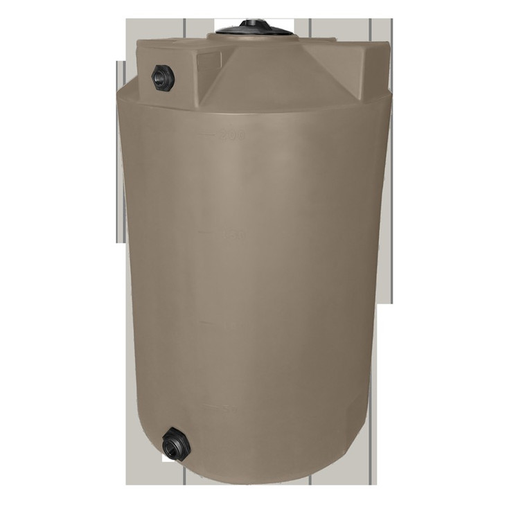 Bushman 200 Gallon Plastic Vertical Water Storage Tank in Mocha
