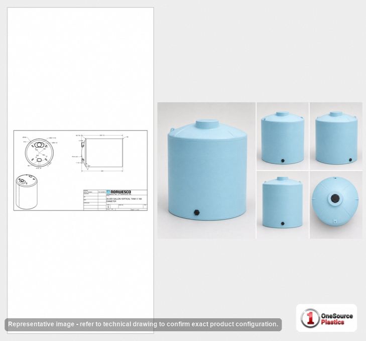 Norwesco 20000 Gallon HDPE Vertical Liquid Storage Tank