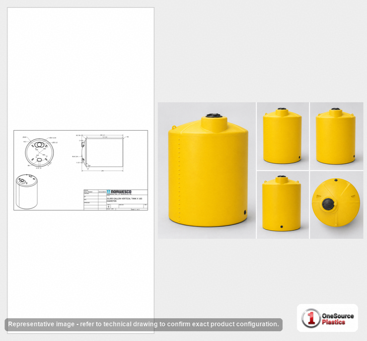 Norwesco 20000 Gallon Vertical Fertilizer Storage Tank in Yellow