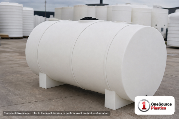 Norwesco 2400 Gallon Hauling Water Storage Tank with Low Profile Design in White. Manufacturer part number N-40912.