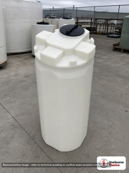 Snyder Industries 250 Gallon HDLPE Vertical Double Wall Liquid Chemical Storage Tank - Sulfuric Acid. High Density Linear