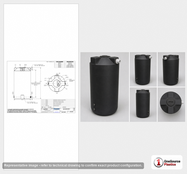 Bushman 250 Gallon Plastic Vertical Rainwater Harvesting Tank in Black
