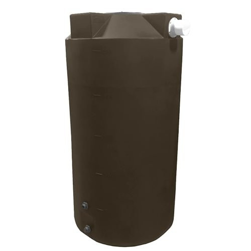 Bushman 250 Gallon Plastic Vertical Rainwater Harvesting Tank in Brown