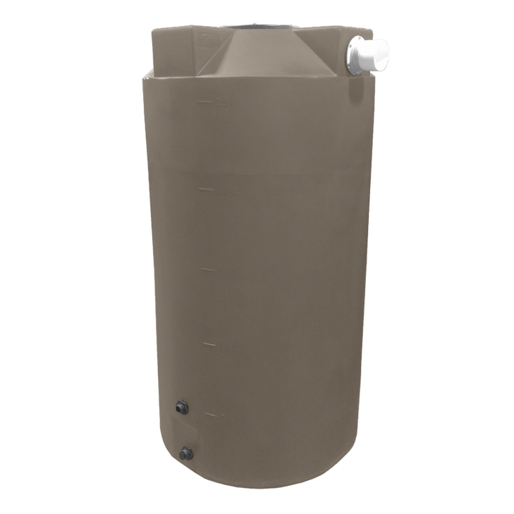 Bushman 250 Gallon Plastic Vertical Rainwater Harvesting Tank in Mocha