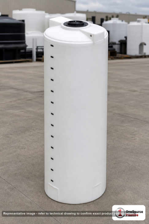 Snyder Industries 250 Gallon XLPE Vertical Storage Tank 1.9 S.G.. 250.0 gallon capacity; Cross Linked Polyethylene; White; dimensions 83.0in H x 34.0in W x 34.0in L; 75.0 lb empty; 1.9 specific gravity rating; fittings: 1 Manway / Lid; max temp 140 deg  F / 60 deg  C; 3 Year Warranty. Manufacturer part number 5990500n42. Manufactured by Snyder. Sold by OneSource Plastics (https://www.onesourceplastics.com).