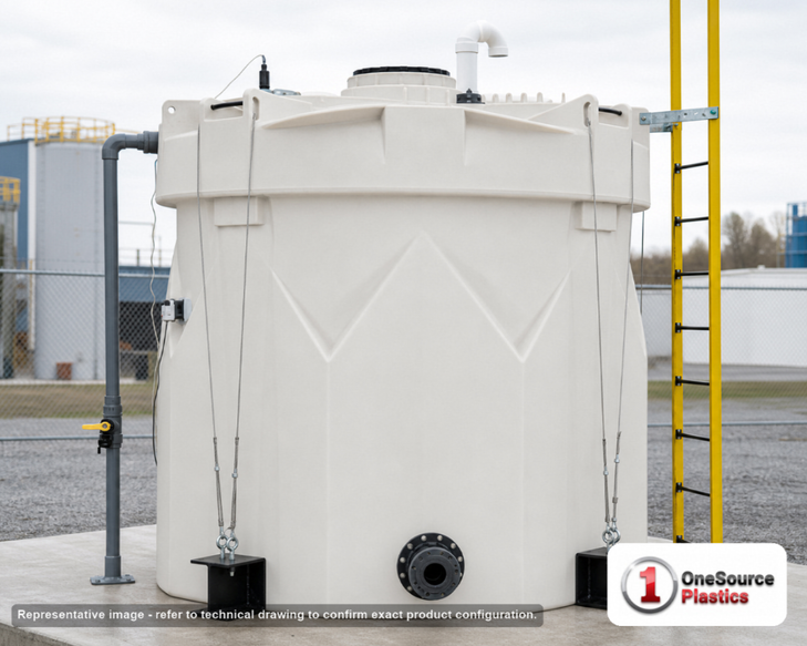 Snyder Industries 2500 Gallon XLPE Double Wall Tank in White 1.9 SG. 2500 gallon capacity; Cross Linked Polyethylene; White