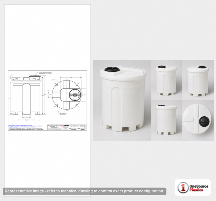 Snyder Industries 275 Gallon Plastic Vertical Double Wall Liquid Chemical Storage Tank in White