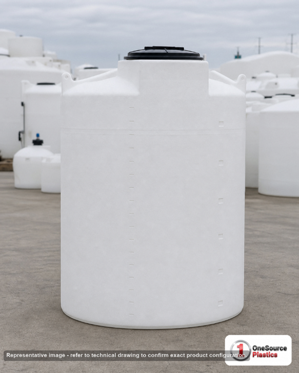 Snyder Industries 290 Gallon HDLPE Vertical Chemical Storage Tank in White. 290.0 gallon capacity; High Density Linear Polyethylene; White; dimensions 72.0in H x 36.0in W x 36.0in L; 80.0 lb empty; 1.9 specific gravity rating; fittings: 1 Manway / Lid; max temp 120 deg  F / 48 deg  C; 3 Year Warranty. Manufacturer part number 1013000n45. Manufactured by Snyder. Sold by OneSource Plastics (https://www.onesourceplastics.com).