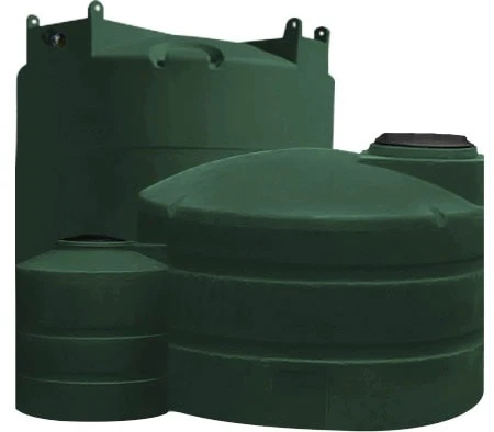 Snyder Industries 300 Gallon Plastic Vertical Water Storage Tank in Black