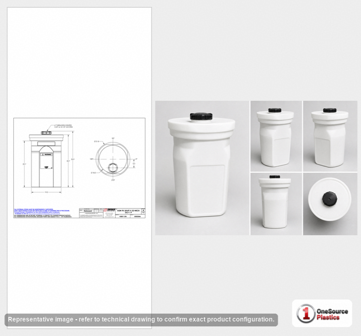 Snyder Industries 35 Gallon HDLPE Double Wall Dual Containment Storage Tank in White