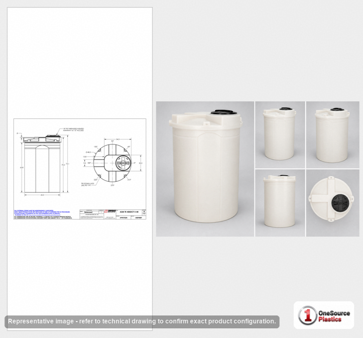 Snyder Industries 405 Gallon HDLPE Vertical Double Wall Liquid Chemical Storage Tank with ASTM Certification