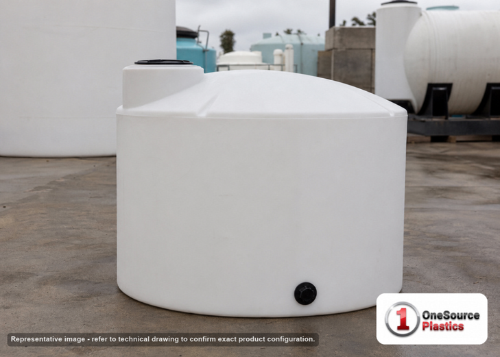 Norwesco 500 Gallon Job Shack Holding Tank with Low Profile Design in White. Manufacturer part number N-44643.