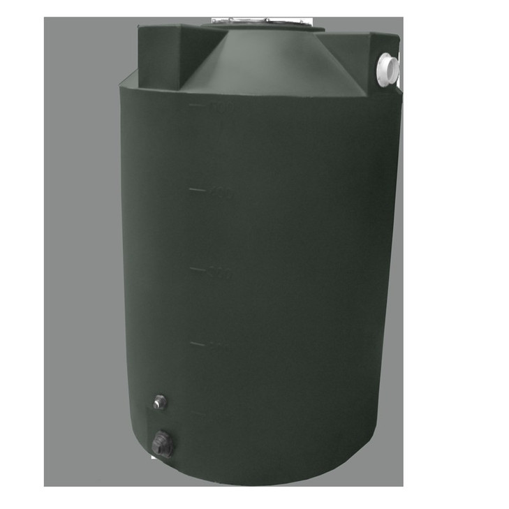 Bushman 500 Gallon Plastic Vertical Rainwater Harvesting Tank in Green