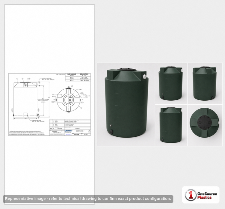 Bushman 500 Gallon Plastic Vertical Rainwater Harvesting Tank in Green