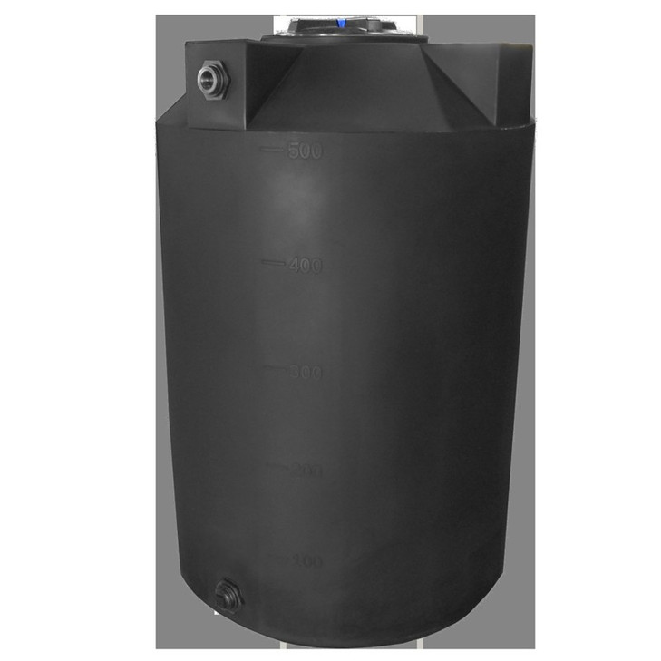 Bushman 500 Gallon Plastic Vertical Water Storage Tank in Black