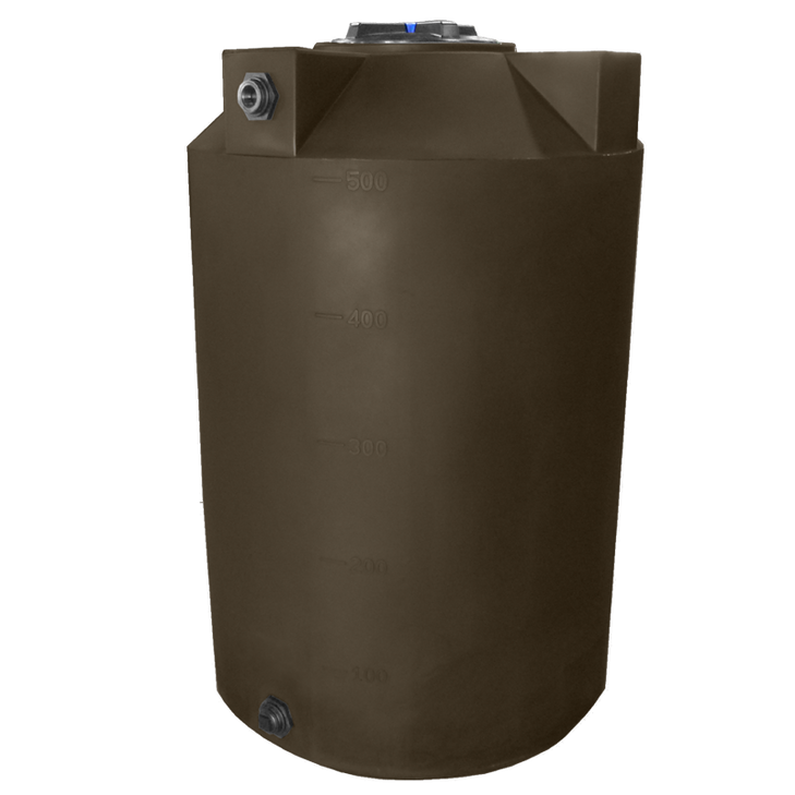 Bushman 500 Gallon Plastic Vertical Water Storage Tank in Dark Brown