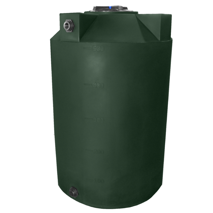 Bushman 500 Gallon Plastic Vertical Water Storage Tank in Dark Green