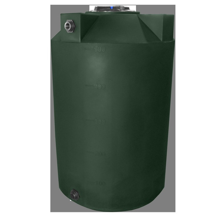 Bushman 500 Gallon Plastic Vertical Water Storage Tank in Dark Green