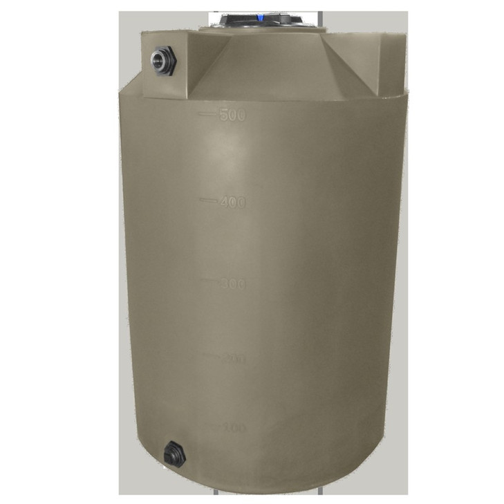 Bushman 500 Gallon Plastic Vertical Water Storage Tank in Mocha