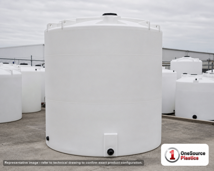 Snyder Industries 5000 Gallon HDPE Vertical Liquid Storage Tank with ASTM Certification. 5000 gallon capacity; Polyethylene