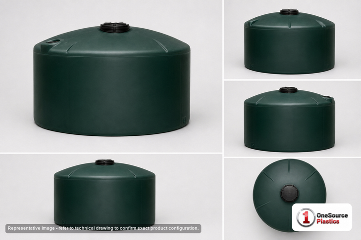 Snyder Industries 5000 Gallon Plastic Vertical Water Storage Tank in Green