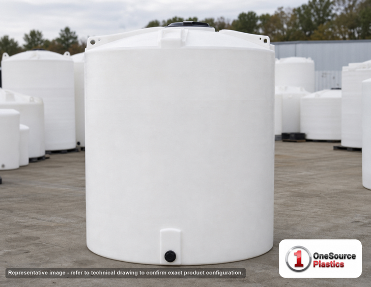 Snyder Industries 5000 Gallon XLPE Vertical Liquid Storage Tank with ASTM Certification. 5000 gallon capacity; Cross Linked