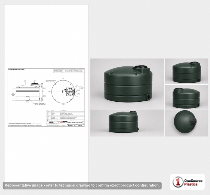 Snyder Industries 550 Gallon Plastic Vertical Water Storage Tank in Green